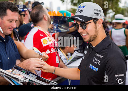 Melbourne, Australien. 26. März 2017. Sergio Perez während der 2017 Formel 1 Rolex australischen Grand Prix, Australien am 26. März 2017. Bildnachweis: Dave Hewison Sport/Alamy Live-Nachrichten Stockfoto