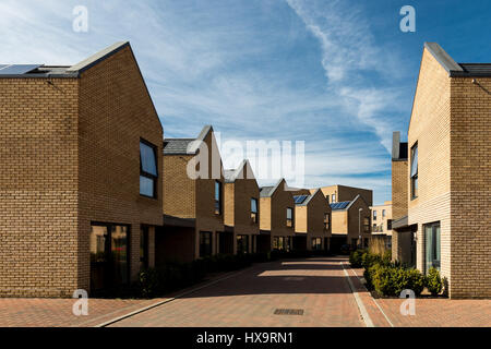 Cambridge, UK. 25. März 2017. Eine Straße von identischen Neubau Häuser in großen Kneighton, Cambridge Credit: CamNews / Alamy Live News Stockfoto