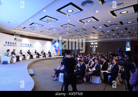 (170326)--BOAO, 26. März 2017 (Xinhua)--der Tagung der "ADI: Greenfield oder M & A?" findet in Boao Forum für Asien jährliche Konferenz 2017 in Boao, Süd-China Provinz Hainan, 26. März 2017 statt. (Xinhua/Yang Guanyu) (lb) Stockfoto