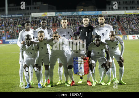 Stade Josy Barthel, Luxemburg Stadt, Luxemburg; WM 2018 Qualifikation Weltfußball, Luxemburg und Frankreich; Team, Frankreich. 25. März 2017. Bildnachweis: Laurent Lairys/Agence Locevaphotos/Alamy Live-Nachrichten Stockfoto