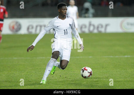 Stade Josy Barthel, Luxemburg Stadt, Luxemburg; WM 2018 Qualifikation Weltfußball, Luxemburg und Frankreich; Ousmane Dembélé, Frankreich. 25. März 2017. in Aktion Credit: Laurent Lairys/Agence Locevaphotos/Alamy Live News Stockfoto