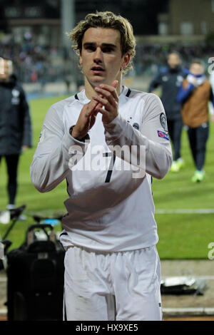 Stade Josy Barthel, Luxemburg Stadt, Luxemburg; WM 2018 Qualifikation Weltfußball, Luxemburg und Frankreich; Antoine Griezmann, Frankreich. 25. März 2017. Bildnachweis: Laurent Lairys/Agence Locevaphotos/Alamy Live-Nachrichten Stockfoto