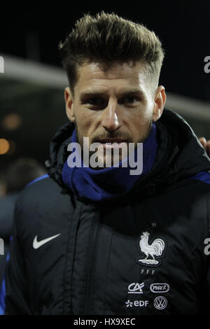 Stade Josy Barthel, Luxemburg Stadt, Luxemburg; WM 2018 Qualifikation Weltfußball, Luxemburg und Frankreich; Benoit Costil, Frankreich. 25. März 2017. Bildnachweis: Laurent Lairys/Agence Locevaphotos/Alamy Live-Nachrichten Stockfoto