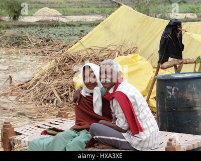 Liebe kennt kein Alter - Indische ländliche Gegend Stockfoto