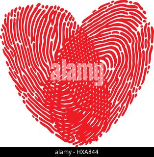 Fingerprint Herz. Vector Illustration. Stock Vektor