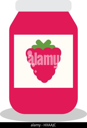 Glas mit Obst und Beeren Marmelade Stock Vektor