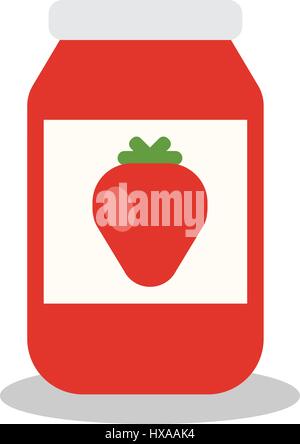 Glas mit Obst und Beeren Marmelade Stock Vektor