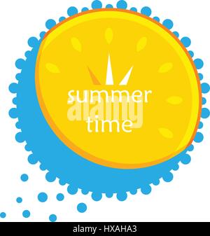 Sonne und Wasser in Form einer Uhr. Symbol. Vektor Stock Vektor