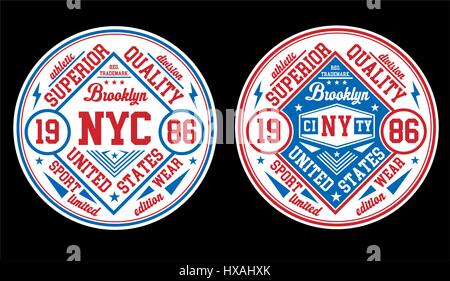 Vintage New York City, Emblem, Poster, Vektor. Stock Vektor