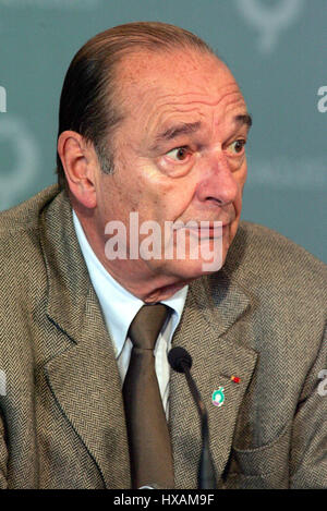 JACQUES CHIRAC Präsident von Frankreich 7. Juli 2005 EDINBURGH Schottland Stockfoto