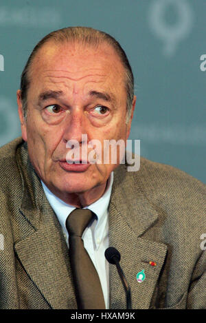 JACQUES CHIRAC Präsident von Frankreich 7. Juli 2005 EDINBURGH Schottland Stockfoto