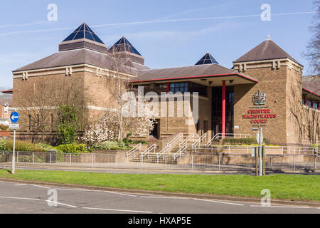 Chester Magistrate Court in der Grosvenor Street, dem rechtlichen Zentrum von Straf- und Zivilverfahren Stockfoto