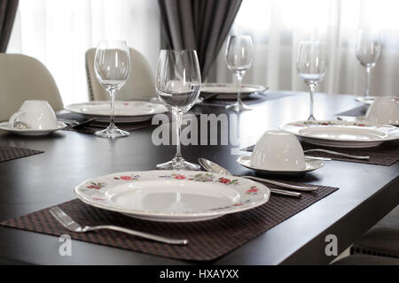 Innenarchitektur, Abendessen Homeboard Gedeck Stockfoto