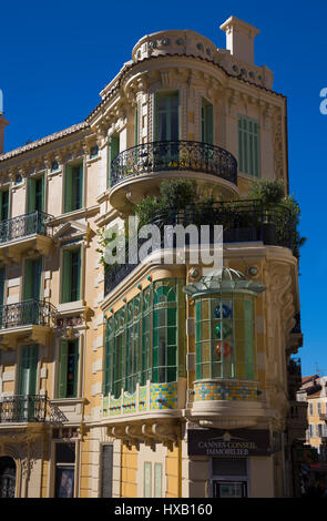 Art Nouveau Architektur in Cannes, Frankreich Stockfoto