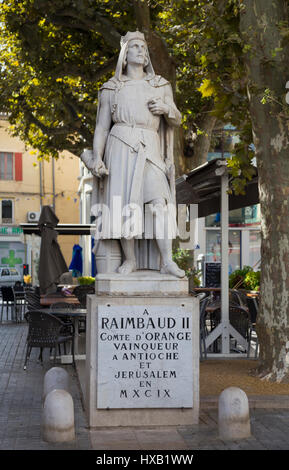 Statue von Raimbaud II, Orange, Vaucluse, Frankreich Stockfoto