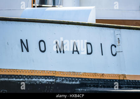 Die SS Nomadic Touristenattraktion in Belfast Titanic Quarter. Stockfoto