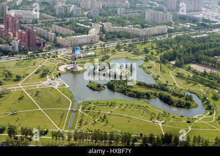 Sankt-Petersburg, Russland-19. Juli 2007: Russland, Luftaufnahmen Parken Gorodov Geroev, Rastplatz. Lage des Parks - Moskovskiy Bezirk von St. Pe Stockfoto