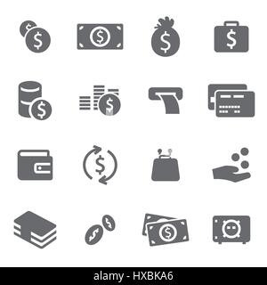 Vektor-Schwarzgeld Icons set Stock Vektor