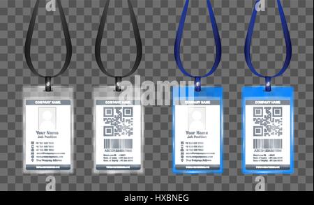 einfache Landschaft Mitarbeiter Ausweis Vorlage Vektor Stock Vektor