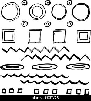 Doodle-Stil skizzierte Rahmen, Striche Stock Vektor