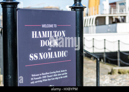 Die SS Nomadic Touristenattraktion in Belfast Titanic Quarter. Stockfoto