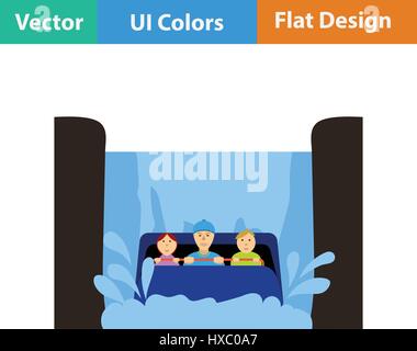 Wasser-Boot-Fahrt-Symbol. Flaches Design. Vektor-Illustration. Stock Vektor