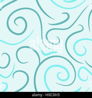 abstrakte farbige Wirbel nahtlose Vektormuster - blau Stock Vektor