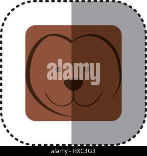 bunte Gesicht Aufkleber von Affengesicht in quadratischen Rahmen Stock Vektor