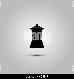 Einfache Darstellung der Kaffeemaschine, isoliert auf weißem Hintergrund. Stock Vektor