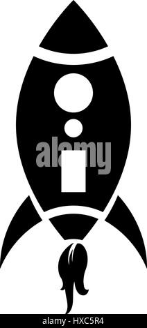 Rakete-Symbol auf Hintergrund isoliert. Moderne flach Piktogramm, Business, Marketing, Internet-Konzept. Einfachen Vektor Symbol für Website-Design oder Taste t Stock Vektor