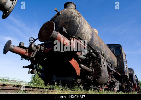 Alten Rangierlok im Museumshafen Hamburg, Alte Rangierlok Im Museumshafen Hamburg Stockfoto