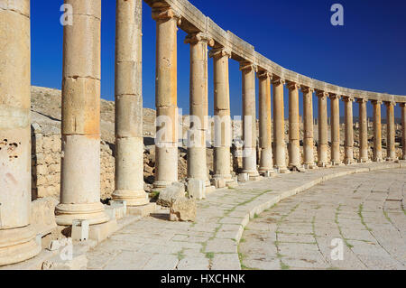 Jerash - Ruinen der römischen Stadt am besten gehalten in der Welt von der Periode bilden Antiquitäten größten Attraktionen touristischen von Jordanien Stockfoto