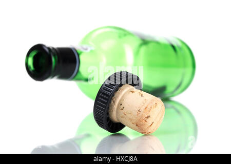 Unbelegten Anschluss Flasche, Leere Portweinflasche Stockfoto