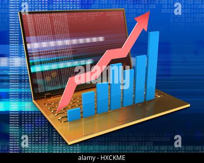 3D Abbildung des Laptops Stockfoto