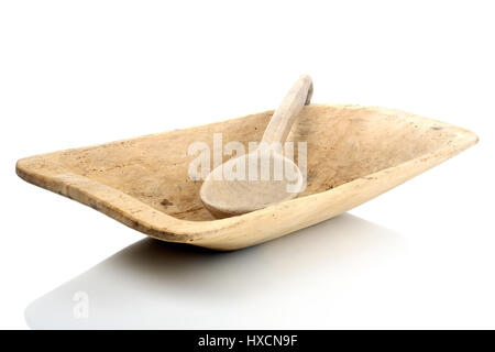 Holzschale mit einer Kelle, Holzschale mit einem Schöpflöffel |, Holzschale Mit Einer Kelle | Holzschale mit einem Schöpflöffel | Stockfoto