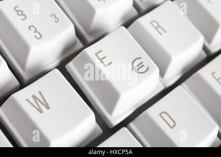 Eurosigns auf einer Tastatur, Eurozeichen Auf Einer Tastatur Stockfoto