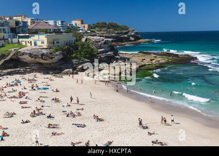 Ein wunderschöner Herbsttag in Tamarama Beach, Sydney, Australien. Stockfoto