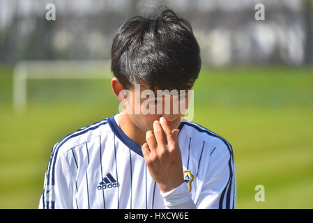 Duisburg, Deutschland. 26. März 2017.  freundlichen Fußballspiel MSV Duisburg Vs Japan U20: Takefusa Kubo (Japan). Bildnachweis: Jürgen Schwarz/Alamy Live-Nachrichten Stockfoto