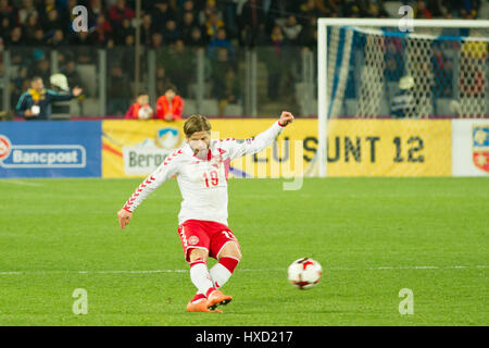 26. März 2017: Laase Schone (19) während der WM 2018 Kampagne Qualifikationsspiel zwischen Rumänien und Dänemark in Cluj Arena, Cluj-Napoca, Rumänien ROU Dänemark. Foto: Cronos/Manases Sandor Stockfoto