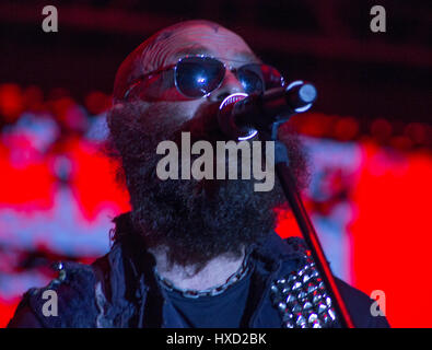 Tim Armstrong Mitglied der Band Rancid führt auf Estereopicnic Music Festival am 23. März 2017 in Bogota, Kolumbien Stockfoto