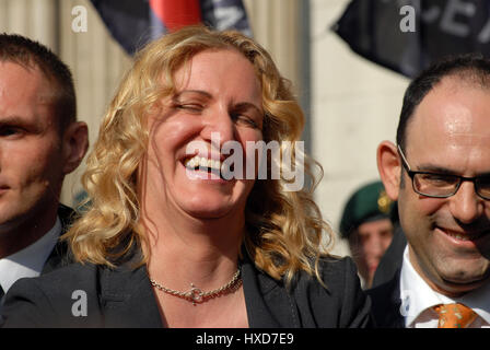 London, UK. 28. März 2017. Claire Blackman Ehefrau von marine Alexander Blackman nach seinen Satz am Königshof. Bildnachweis: JOHNNY ARMSTEAD/Alamy Live-Nachrichten Stockfoto