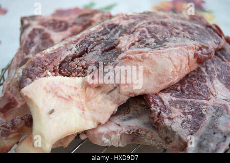 Florentiner Steak Kuh nämlich Fleisch dick geschnitten Stockfoto