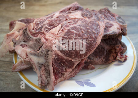 Florentiner Steak Kuh nämlich Fleisch dick geschnitten Stockfoto