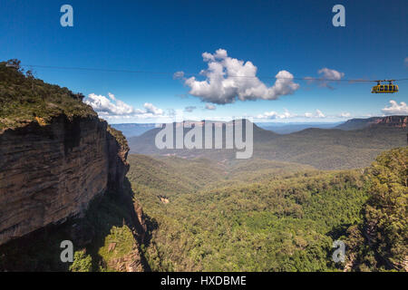 Mount Solitary und Jamison Valley in die Blue Mountains Nationalpark, new-South.Wales, Australien Stockfoto