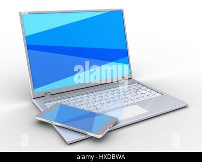 3D Abbildung des Laptop-computer Stockfoto