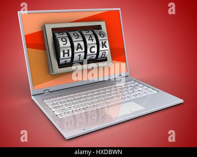3D Abbildung des Laptop-computer Stockfoto