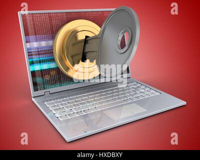 3D Abbildung des Laptop-computer Stockfoto