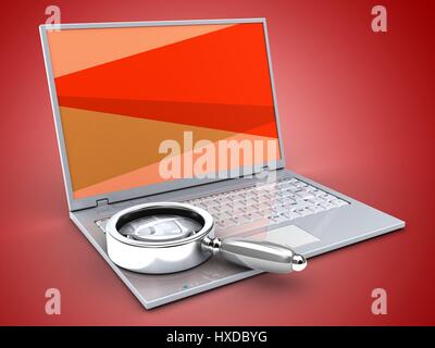 3D Abbildung des Laptop-computer Stockfoto