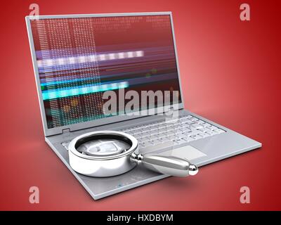3D Abbildung des Laptop-computer Stockfoto