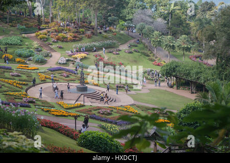 Mae Fah Luang Ziergarten im Dorf Doi Tung nördlich von der Stadt Chiang Rai in Nordthailand. Stockfoto